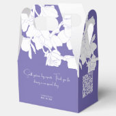 Moderne minimalistische paarse bloemen bedankdoosjes (Geopend)