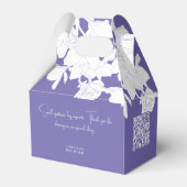 Moderne minimalistische paarse bloemen bedankdoosjes (Voorkant Zijde)