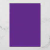 Moderne Minimalistische Paarse Dertig Script Verja Folie Uitnodiging (Achterkant)