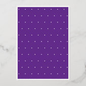 Moderne Minimalistische Paarse Dertig Script Verja Folie Uitnodiging (Achterkant)