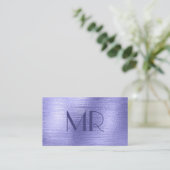 Moderne minimalistische Paarse Folie metaaltypogra Visitekaartje (Staand voorkant)