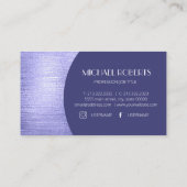 Moderne minimalistische Paarse Folie metaaltypogra Visitekaartje (Achterkant)
