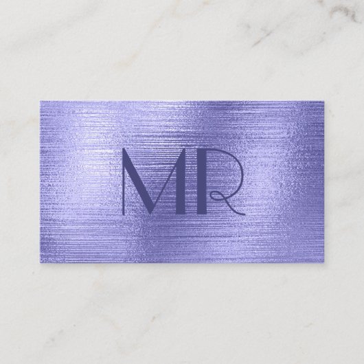 Moderne minimalistische Paarse Folie metaaltypogra Visitekaartje (Voorkant)