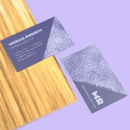 Moderne minimalistische Paarse Folie metaaltypogra Visitekaartje