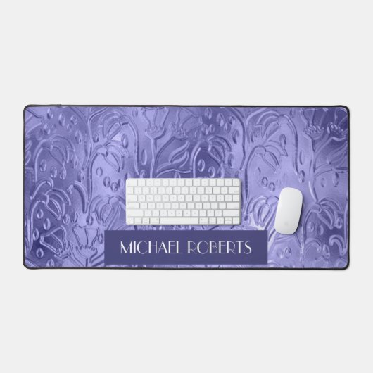 Moderne minimalistische Paarse Folie Metallic Bureaumat (Keyboard & Muis)