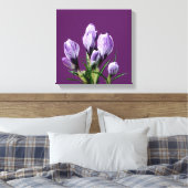 Moderne minimalistische paarse krokus bloemige tre canvas afdruk (Insitu (Slaapkamer))