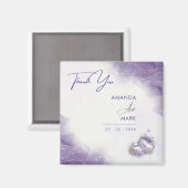 Moderne minimalistische Paarse Lila bruiloft Magneet (Voorkant / Achterkant)