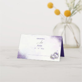 Moderne minimalistische Paarse Lila trend Plaatskaartje