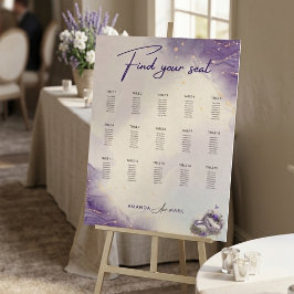 Moderne Minimalistische Paarse Lila Trouwstoelinde Poster