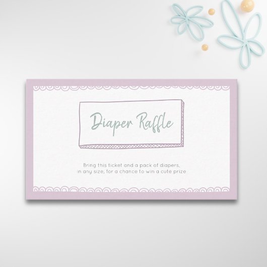 Moderne minimalistische Paarse luierkrabbel Informatiekaartje