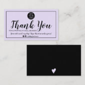 Moderne minimalistische paarse orde bedankt visitekaartje (Voorkant / Achterkant)