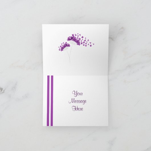 Moderne minimalistische Paarse paardenbloemen Note Kaart (Binnen)