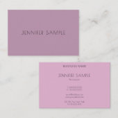 Moderne minimalistische Paarse Sjabloon Elegant Ee Visitekaartje (Voorkant / Achterkant)