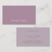 Moderne minimalistische Paarse Sjabloon elite Visitekaartje (Voorkant / Achterkant)