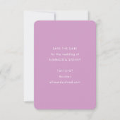 Moderne Minimalistische Paarse Trouwfoto Save The Date (Voorkant)
