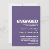 Moderne minimalistische Paarse verlovingsfeest Kaart (Voorkant)
