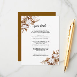 Moderne minimalistische pampas gras boeket bruilof informatiekaartje