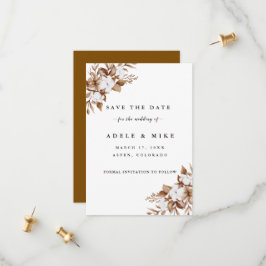 Moderne minimalistische pampas gras boeket bruilof save the date