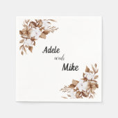 Moderne minimalistische pampas gras boeket bruilof servet (Voorkant)