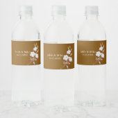 Moderne minimalistische pampas gras boeket bruilof waterfles etiket (Flessen)