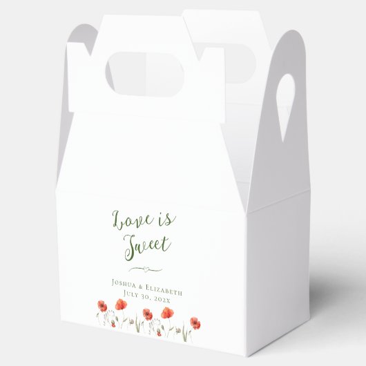 Moderne minimalistische papaver bruiloft bedankdoosjes (Geopend)