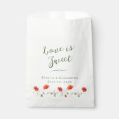 Moderne minimalistische papaver bruiloft bedankzakje (Voorkant)