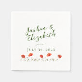 Moderne minimalistische papaver bruiloft servet (Voorkant)