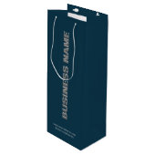 Moderne Minimalistische Papieren Wijn Zak Met Bedr Cadeautas (Voorkant Gekanteld)