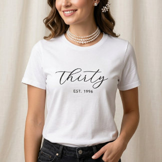 Moderne Minimalistische Parel Mijlpaal Verjaardag Tri-Blend Shirt