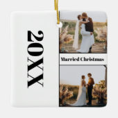 Moderne minimalistische Pas getrouwd getrouwd met Keramisch Ornament (Voorkant)