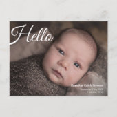 Moderne minimalistische pasgeboren Baby Foto Briefkaart (Voorkant)