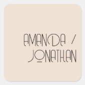 Moderne minimalistische pasteiboom vierkante sticker (Voorkant)