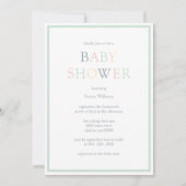 Moderne minimalistische pastel Baby shower Kaart (Voorkant)