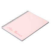 Moderne minimalistische pastel roze leraar waarder notitieboek (Linkerzijde)