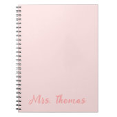 Moderne minimalistische pastel roze leraar waarder notitieboek (Voorkant)