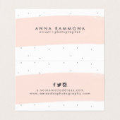 Moderne minimalistische pastel-roze penseelstreek visitekaartje (Binnenkant ongevouwen)