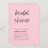 Moderne minimalistische pastel roze Vrijgezellenfe Kaart (Voorkant / Achterkant)