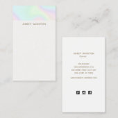 Moderne minimalistische pastelholografie visitekaartje (Voorkant / Achterkant)