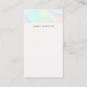 Moderne minimalistische pastelholografie visitekaartje (Voorkant)