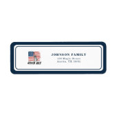 Moderne Minimalistische Patriottische Vierde Juli Etiket (Voorkant)