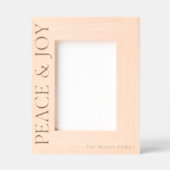 Moderne minimalistische Peace & Joy kerstlaser Gegraveerde Lijstjes (Voorkant)