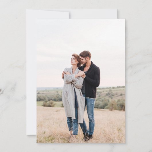 Moderne minimalistische penseelscriptbruiloft voor kaart (Achterkant)