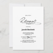 Moderne minimalistische pensioenpartij kaart (Voorkant)