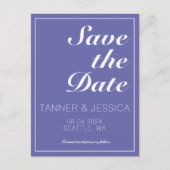 Moderne minimalistische periwinkle & White Save th Aankondigingskaart (Voorkant)