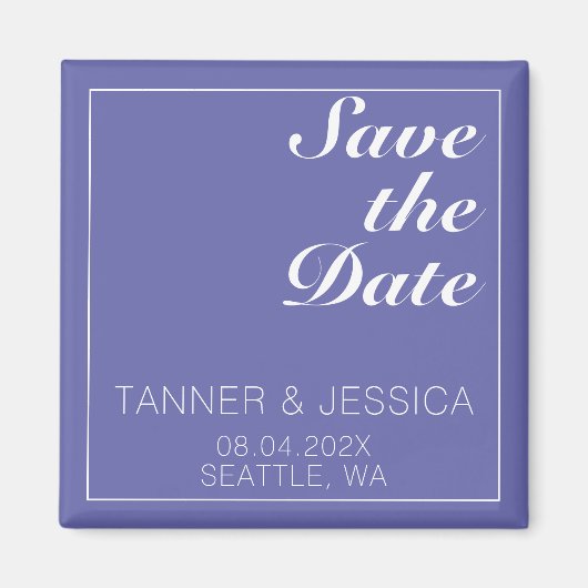 Moderne minimalistische periwinkle & White Save th Magneet (Voorkant)