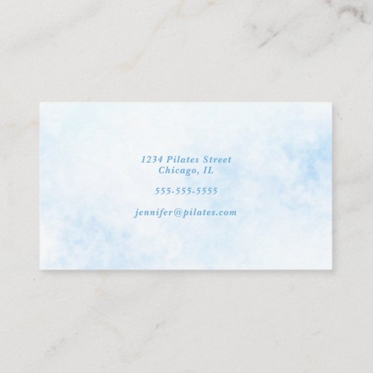 Moderne, minimalistische, persoonlijke blauwe Wate Visitekaartje (Achterkant)