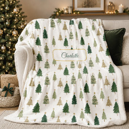 Moderne Minimalistische Persoonlijke Kerstboom  Fleece Deken
