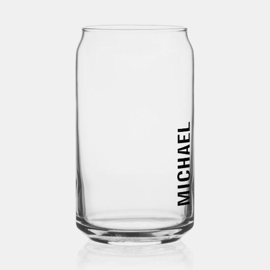 Moderne minimalistische persoonlijke naam blikvorm glas (Rechts)