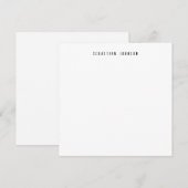 Moderne Minimalistische Persoonlijke Naam Briefpap Notitiekaartje (Voorkant / Achterkant)