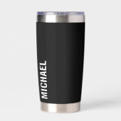 Moderne minimalistische persoonlijke naam geïsoleerde drinkbeker (Achterkant)